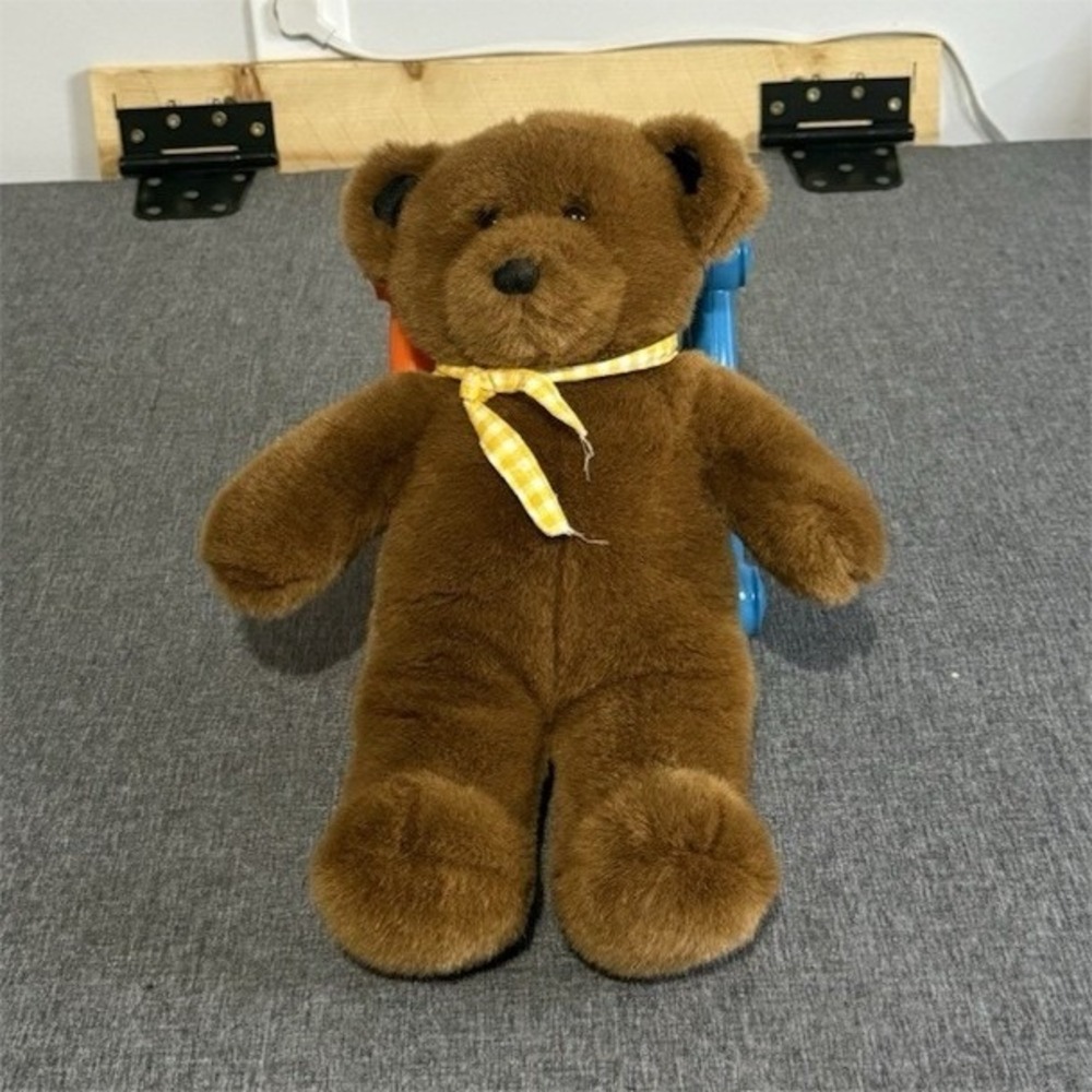Brown Teddy Bear Plush 15" With Ribbon Black Eyes Animals Theme Build A Bear